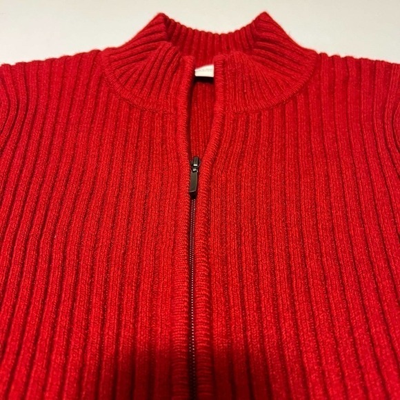 Liz Claiborne Lizsport Petite Red zip up sweater Petite P - Picture 6 of 11
